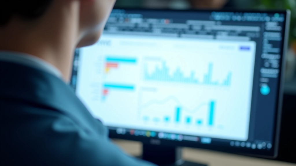 Analytics dashboard showing conversion metrics and performance data on bright monitor