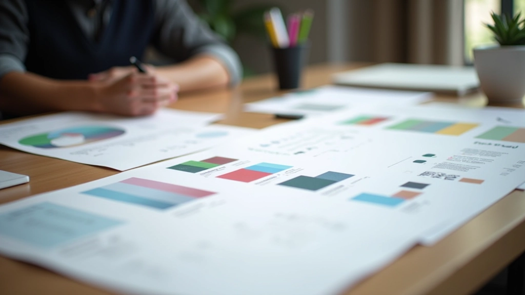 Brand color palette and design system guide with consistent typography and visual elements
