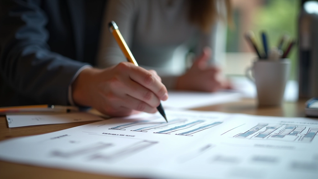 Designer sketching landing page layouts on paper