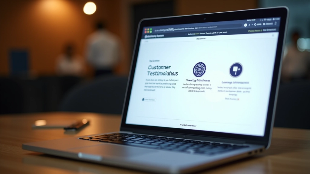 Website visitor testimonials and trust signals including customer reviews and security badges