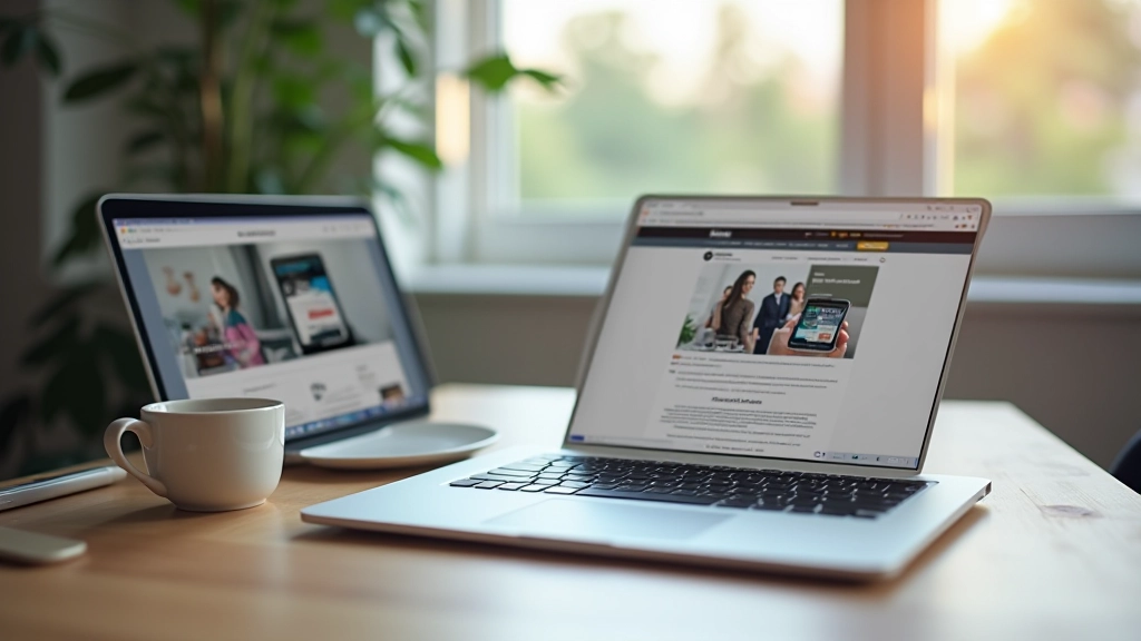Mobile phone and laptop showing responsive website design with fast loading times