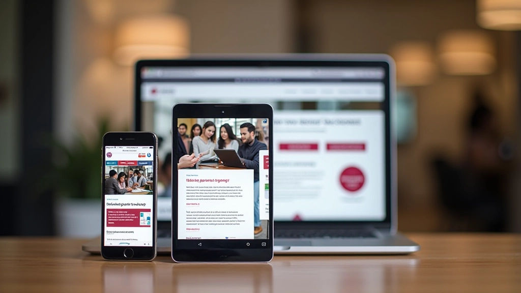 Responsive web design showing smartphone and tablet layouts side by side