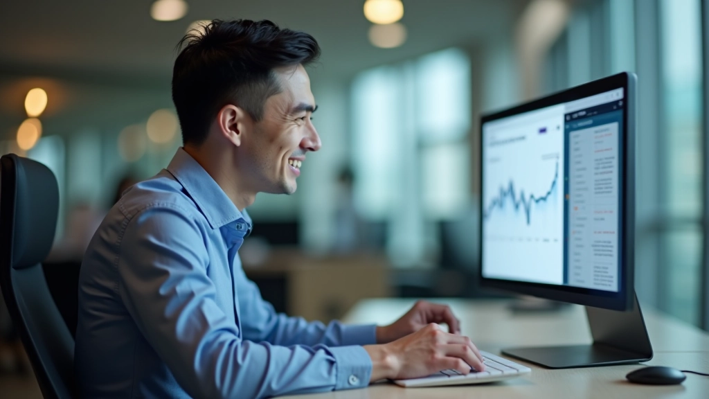 Business owner reviewing improved landing page performance and conversion metrics