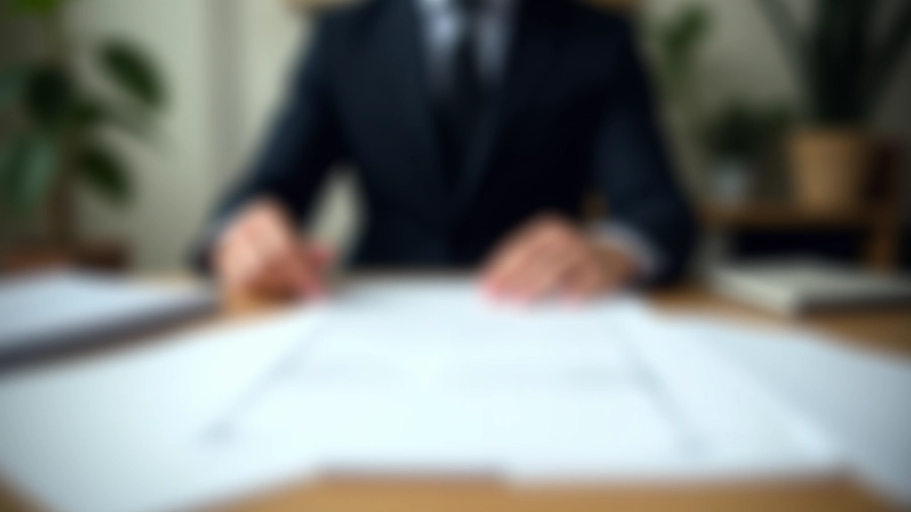 Professional workspace with business documents and certificates on desk